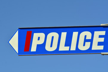 Police road sign