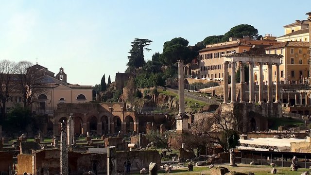 Roman Forum from the Via dei Fori Imperiali road, Rome