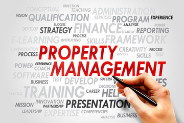 Property Management word cloud, business concept