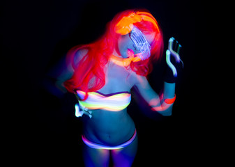 sexy neon uv glow dancer