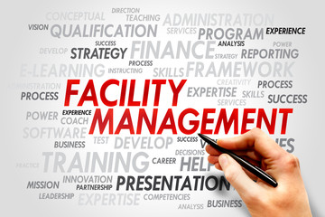 Facility Management word cloud, business concept