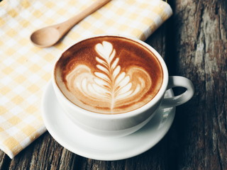 Cup of Coffee in coffee shop vintage color tone style