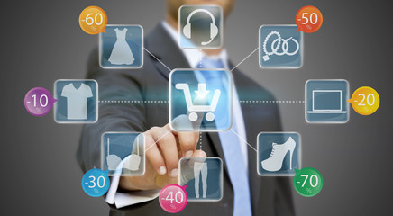 Businessman shopping online