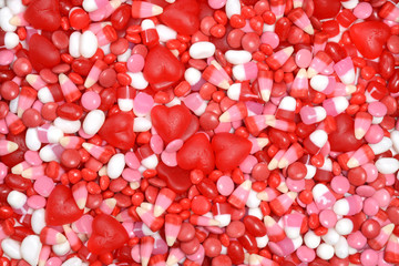 assorted valentines candy background