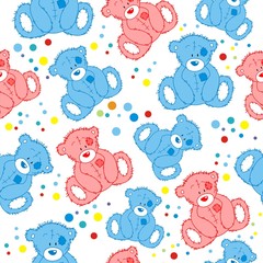 Seamless Illustration Featuring teddy Bears