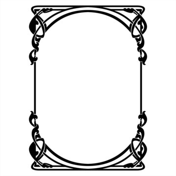 rectangular decorative frame with art Nouveau ornament