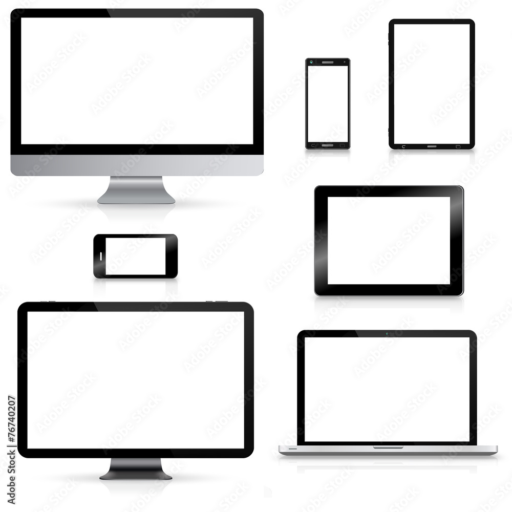 Poster modern digital tech device collection