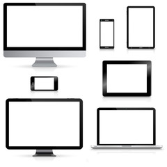 Modern digital tech device collection