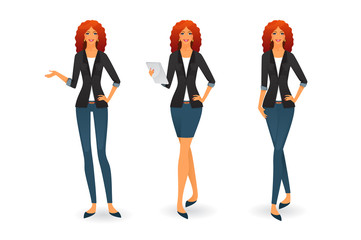 Businesswoman in various poses