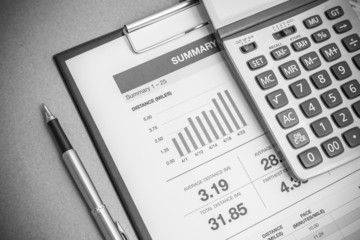 Showing business and financial report. Accounting