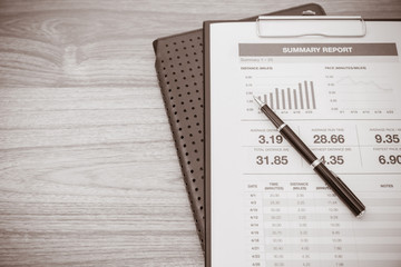 Showing business and financial report. Accounting