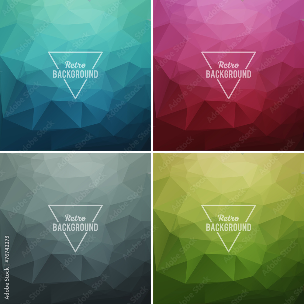 Poster Abstract retro triangle  background
