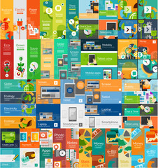 Mega collection of flat web infographic concepts