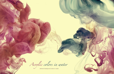 Acrylic colors in water. Abstract background.
