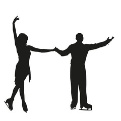 Vector silhouette of figure skating pair - obrazy, fototapety, plakaty