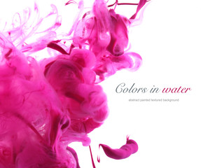 Acrylic colors in water. Abstract background.