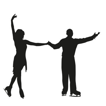 Vector silhouette of figure skating pair