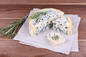 Blue cheese with sprigs of rosemary