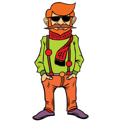 Hipster character design .