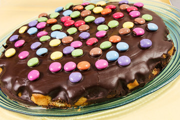 chocolate cake with smarties