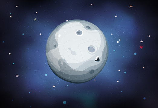 Moon Planet On Space Background