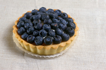 Tartlet with fresh blueberries