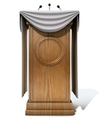Press Conference Podium With Draping