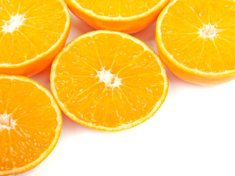 Mandarin orange slices, background.