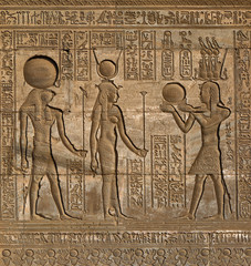 Sculptures hiéroglyphiques dans l& 39 ancien temple égyptien