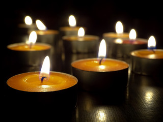 candles on a dark background