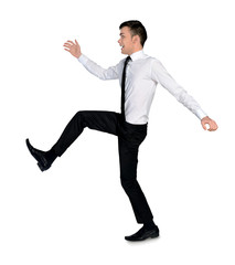 Business man big step