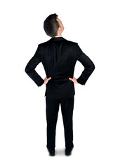 Business man looking up