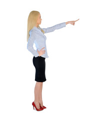 Business woman pointing