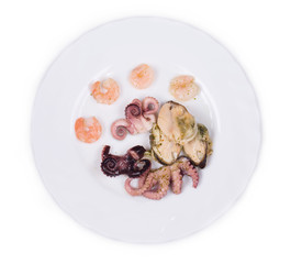 Mixed seafood plate.