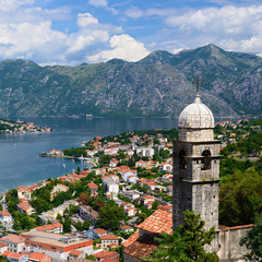 Naklejka na ściany i meble View on Bay of Kotor in Montenegro