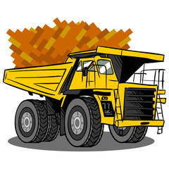 Truck for loading bricks. vector illustration