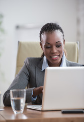African business woman working