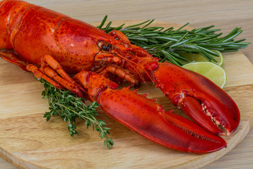 Red boiled lobster