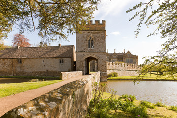 Castle moated bridge entrance