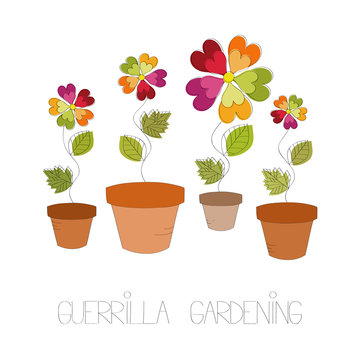 Guerrilla Gardening Vector Illustration
