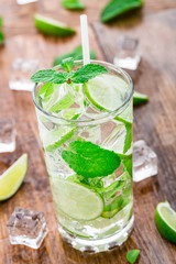Cocktail with lime and mint