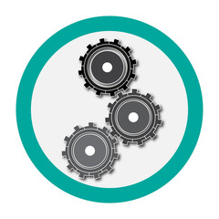 Icon gear flat on a white background