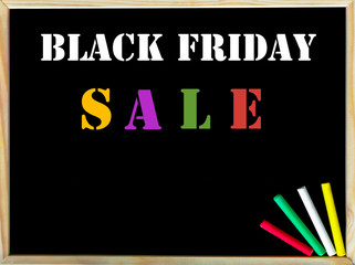 Black Friday Sale text on blackboard