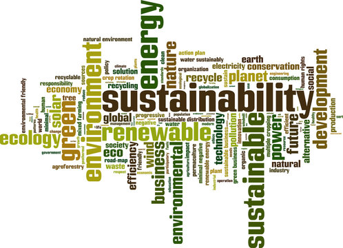 Sustainability word cloud concept. Vector illustration