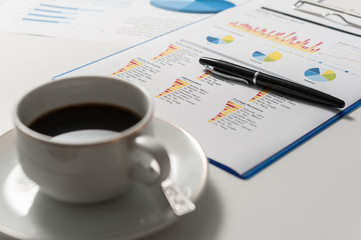 Pen and report paper, business conceptual