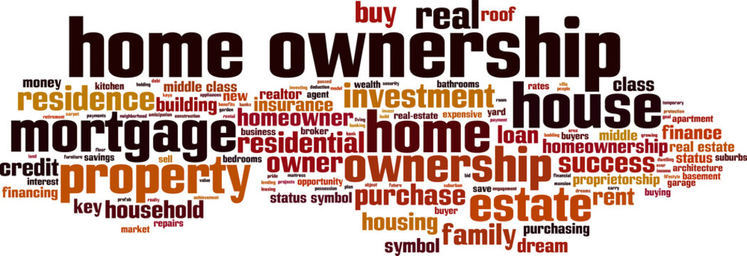 Home Ownership Word Cloud Concept. Vector Illustration