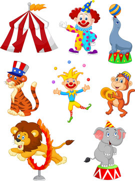 Cartoon Set of Cute Circus themed illustration