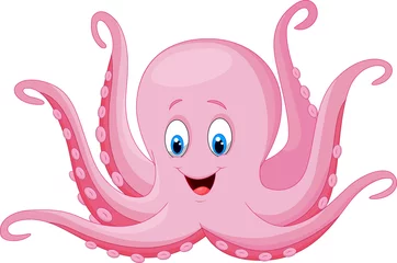 Fotobehang Cartoon happy octopus © tigatelu