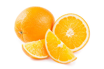 Ripe orange fruit and his segments