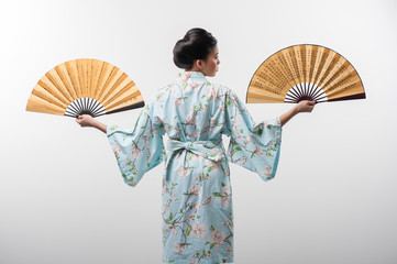 Japanese woman with traditional fan